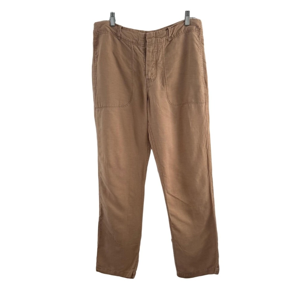 KILN Pants Womens 34x29 Beige Lyocell Linen Drawstring Chino Lightweight USA